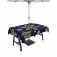 thumbnail image 1 of Outdoor Tablecloth with Umbrella Hole and Zipper, Navy Blue Christmas Rectangle Table Cloth 54x80 Inch Waterproof Tablecloth, Winter Xmas Snowflakes Textured Picnic Table Cover for Patio Camping, 1 of 7