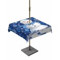 thumbnail image 1 of Outdoor Tablecloth with Umbrella Hole and Zipper, Navy Blue Christmas Square Table Cloth 54x54 Inch Waterproof Tablecloth, Snowman Xmas Snowflake Ball Winter Picnic Table Cover for Patio Camping, 1 of 7