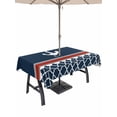 thumbnail image 1 of Outdoor Tablecloth with Umbrella Hole and Zipper, Navy Blue Coastal Rectangle Table Cloth 54x80 Inch Waterproof Tablecloth, Nautical Ocean Sea Anchor Abstract Art Picnic Table Cover for Patio Camping, 1 of 7