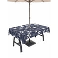 thumbnail image 1 of Outdoor Tablecloth with Umbrella Hole & Zipper, Navy Blue Dog Paw Rectangle Tablecloth 60x84 Inch, Modern Geometric Abstract Aesthetics Patio Table Cover Waterproof Table Cloth for Picnic/Party, 1 of 7
