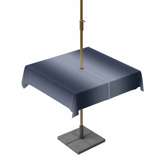 Outdoor Tablecloth with Umbrella Hole and Zipper Navy Blue Gradient Rectangle Tablecloths Waterproof Patio Table Cover Abstract Texture Modern Simple Table Cloth for Patio Party Camping, 54x54 Inch