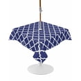 thumbnail image 1 of Outdoor Tablecloth with Umbrella Hole and Zipper Navy Blue Morocco Pattern Square Tablecloths 54x54 Inch Waterproof Table Cloths Geometric Patio Table Cover for Outdoor Tables Picnic BBQS Party, 1 of 7