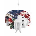 thumbnail image 1 of Outdoor Tablecloth with Umbrella Hole and Zipper, Navy Blue Snowman Christmas Round Table Cloth 54 Inch Waterproof Tablecloth, Xmas Snowflake Birds Berry Winter Picnic Table Cover for Patio Camping, 1 of 7