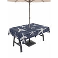 thumbnail image 1 of Outdoor Tablecloth with Umbrella Hole & Zipper, Navy Blue Starfish Coastal Rectangle Tablecloth 60x120 Inch, Summer Beach Nautical Sea Ocean Patio Table Cover Waterproof Table Cloth for Picnic/Party, 1 of 7
