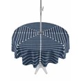 thumbnail image 1 of Outdoor Tablecloth with Umbrella Hole & Zipper, Navy Blue Striped Round Tablecloth 54 Inch, Farmhouse Stripes Geometric Abstract Patio Table Cover Waterproof Table Cloth for Picnic/Party, 1 of 7