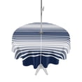 thumbnail image 1 of Outdoor Tablecloth with Umbrella Hole & Zipper, Navy Blue Striped Round Tablecloth 60 Inch, Modern Farmhouse Striped Minimalist Patio Table Cover Waterproof Table Cloth for Picnic/Party, 1 of 7