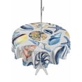 thumbnail image 1 of Outdoor Tablecloth with Umbrella Hole Zipper Ocean Coastal Round Tablecloth 54" Waterproof Outside Table Cloth Summer Nautical Starfish Conch Shells Patio Table Cover Tablecloths for Picnic Party, 1 of 8