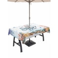 thumbnail image 1 of Outdoor Tablecloth with Umbrella Hole and Zipper, Octopus Coastal Rectangle Table Cloth 60x120 Inch Waterproof Tablecloth, Summer Nautical Starfish Coral Ocean Picnic Table Cover for Patio Camping, 1 of 7