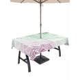 thumbnail image 1 of Outdoor Tablecloth with Umbrella Hole and Zipper, Ombre Green Pink Rectangle Table Cloth 54x80 Inch Waterproof Tablecloth, Summer Coastal Ocean Sea Beach Wave Picnic Table Cover for Patio Camping, 1 of 7