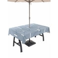 thumbnail image 1 of Outdoor Tablecloth with Umbrella Hole and Zipper, Ombre Rectangle Table Cloth 60x84 Inch Waterproof Tablecloth, Farmhouse Stripes Modern Abstract Art Picnic Table Cover for Patio Camping, 1 of 7