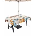 thumbnail image 1 of Outdoor Tablecloth with Umbrella Hole and Zipper, Orange Blue Fall Rectangle Table Cloth 52x70 Inch Waterproof Tablecloth, Thanksgiving Pumpkins Harvest Botanical Picnic Table Cover for Patio Camping, 1 of 7