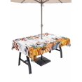 thumbnail image 1 of Outdoor Tablecloth with Umbrella Hole and Zipper, Orange Blue Fall Rectangle Table Cloth 54x80 Inch Waterproof Tablecloth, Thanksgiving Maple Leaf Pumpkins Picnic Table Cover for Patio Camping, 1 of 7