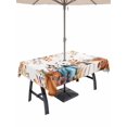 thumbnail image 1 of Outdoor Tablecloth with Umbrella Hole and Zipper, Orange Blue Fall Rectangle Table Cloth 60x102 Inch Waterproof Tablecloth, Thanksgiving Maple Leaf Autumn Picnic Table Cover for Patio Camping, 1 of 7