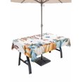 thumbnail image 1 of Outdoor Tablecloth with Umbrella Hole and Zipper, Orange Blue Fall Rectangle Table Cloth 60x120 Inch Waterproof Tablecloth, Thanksgiving Botanical Pumpkins Picnic Table Cover for Patio Camping, 1 of 7