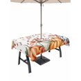 thumbnail image 1 of Outdoor Tablecloth with Umbrella Hole and Zipper, Orange Blue Fall Rectangle Table Cloth 60x120 Inch Waterproof Tablecloth, Thanksgiving Pumpkins Maple Leaf Picnic Table Cover for Patio Camping, 1 of 7