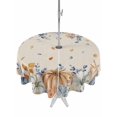 thumbnail image 1 of Outdoor Tablecloth with Umbrella Hole and Zipper, Orange Blue Fall Round Table Cloth 54 Inch Waterproof Tablecloth, Thanksgiving Floral Botanical Rustic Picnic Table Cover for Patio Camping, 1 of 7