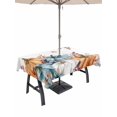 thumbnail image 1 of Outdoor Tablecloth with Umbrella Hole and Zipper, Orange Blue Grey Fall Rectangle Table Cloth 60x120 Inch Waterproof Tablecloth, Thanksgiving Pumpkins Botanical Picnic Table Cover for Patio Camping, 1 of 7