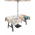 thumbnail image 1 of Outdoor Tablecloth with Umbrella Hole and Zipper, Orange Blue Pumpkin Fall Rectangle Table Cloth 60x102 Inch Waterproof Tablecloth, Thanksgiving Wheat Botanical Vintage Picnic Table Cover for Patio, 1 of 7