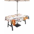 thumbnail image 1 of Outdoor Tablecloth with Umbrella Hole and Zipper, Orange Blue Pumpkin Fall Rectangle Table Cloth 60x120 Inch Waterproof Tablecloth, Thanksgiving Floral Leaves Picnic Table Cover for Patio Camping, 1 of 7