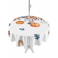 thumbnail image 1 of Outdoor Tablecloth with Umbrella Hole and Zipper, Orange Blue Pumpkins Fall Round Table Cloth 60 Inch Waterproof Tablecloth, Weeping Botanical Thanksgiving Picnic Table Cover for Patio Camping, 1 of 7
