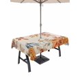 thumbnail image 1 of Outdoor Tablecloth with Umbrella Hole and Zipper, Orange Blue Thanksgiving Fall Rectangle Table Cloth 54x80 Inch Waterproof Tablecloth, Rustic Botanical Pumpkins Picnic Table Cover for Patio Camping, 1 of 7