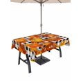thumbnail image 1 of Outdoor Tablecloth with Umbrella Hole and Zipper, Orange Fall Rectangle Table Cloth 54x80 Inch Waterproof Tablecloth, Pumpkins Thanksgiving Maple Leaf Plaid Picnic Table Cover for Patio Camping, 1 of 7