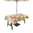 thumbnail image 1 of Outdoor Tablecloth with Umbrella Hole and Zipper, Orange Fall Rectangle Table Cloth 60x102 Inch Waterproof Tablecloth, Thanksgiving Gnomes Maple Leaf Sunflower Rustic Picnic Table Cover for Patio, 1 of 7