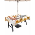 thumbnail image 1 of Outdoor Tablecloth with Umbrella Hole and Zipper, Orange Fall Rectangle Table Cloth 60x102 Inch Waterproof Tablecloth, Thanksgiving Gnomes Sunflower Maple Leaf Picnic Table Cover for Patio Camping, 1 of 7