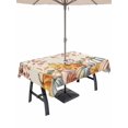 thumbnail image 1 of Outdoor Tablecloth with Umbrella Hole and Zipper, Orange Fall Rectangle Table Cloth 60x120 Inch Waterproof Tablecloth, Thanksgiving Pumpkins Botanical Autumn Picnic Table Cover for Patio Camping, 1 of 7
