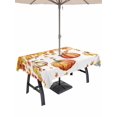 thumbnail image 1 of Outdoor Tablecloth with Umbrella Hole and Zipper, Orange Fall Rectangle Table Cloth 60x84 Inch Waterproof Tablecloth, Thanksgiving Pumpkins Maple Leaf Branch Picnic Table Cover for Patio Camping, 1 of 7