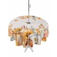 thumbnail image 1 of Outdoor Tablecloth with Umbrella Hole and Zipper, Orange Fall Round Table Cloth 60 Inch Waterproof Tablecloth, Thanksgiving Pumpkins Sunflower Rustic Picnic Table Cover for Patio Camping, 1 of 7