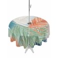 thumbnail image 1 of Outdoor Tablecloth with Umbrella Hole & Zipper, Orange Green Blue Palm Leaves Round Tablecloth 60 Inch, Summer Tropical Botanical Patio Table Cover Waterproof Table Cloth for Picnic/Party, 1 of 7