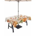 thumbnail image 1 of Outdoor Tablecloth with Umbrella Hole and Zipper, Orange Green Fall Rectangle Table Cloth 60x102 Inch Waterproof Tablecloth, Pumpkins Botanical Thanksgiving Rustic Picnic Table Cover for Patio, 1 of 7