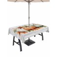thumbnail image 1 of Outdoor Tablecloth with Umbrella Hole and Zipper, Orange Green Grey Fall Rectangle Table Cloth 60x120 Inch Waterproof Tablecloth, Botanical Thanksgiving Pumpkins Vintage Picnic Table Cover for Patio, 1 of 7
