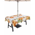thumbnail image 1 of Outdoor Tablecloth with Umbrella Hole and Zipper, Orange Green Pumpkins Fall Rectangle Table Cloth 60x102 Inch Waterproof Tablecloth, Thanksgiving Botanical Vintage Picnic Table Cover for Patio, 1 of 7