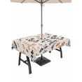 thumbnail image 1 of Outdoor Tablecloth with Umbrella Hole and Zipper, Orange Grey Botanical Rectangle Table Cloth 60x84 Inch Waterproof Tablecloth, Rustic Country Spring Floral Summer Leaf Picnic Table Cover for Patio, 1 of 7