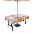 thumbnail image 1 of Outdoor Tablecloth with Umbrella Hole and Zipper, Orange Grey Fall Rectangle Table Cloth 60x84 Inch Waterproof Tablecloth, Thanksgiving Botanical Farmhouse Picnic Table Cover for Patio Camping, 1 of 7
