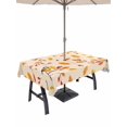thumbnail image 1 of Outdoor Tablecloth with Umbrella Hole and Zipper, Orange Leaves Fall Rectangle Table Cloth 60x84 Inch Waterproof Tablecloth, Birds Branches Pine Cones Picnic Table Cover for Patio Camping, 1 of 7