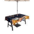 thumbnail image 1 of Outdoor Tablecloth with Umbrella Hole and Zipper, Orange Pumpkin Fall Rectangle Table Cloth 54x80 Inch Waterproof Tablecloth, Thanksgiving Eucalyptus Leaf Autumn Picnic Table Cover for Patio Camping, 1 of 7