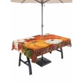 thumbnail image 1 of Outdoor Tablecloth with Umbrella Hole and Zipper, Orange Pumpkins Fall Rectangle Table Cloth 54x80 Inch Waterproof Tablecloth, Thanksgiving Maple Leaf Autumn Retro Picnic Table Cover for Patio, 1 of 7