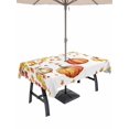thumbnail image 1 of Outdoor Tablecloth with Umbrella Hole and Zipper, Orange Pumpkins Fall Rectangle Table Cloth 60x102 Inch Waterproof Tablecloth, Yellow Maple Leaf Thanksgiving Picnic Table Cover for Patio Camping, 1 of 7