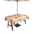 thumbnail image 1 of Outdoor Tablecloth with Umbrella Hole and Zipper, Orange Pumpkins Fall Rectangle Table Cloth 60x120 Inch Waterproof Tablecloth, Rustic Thanksgiving Maple Leaf Picnic Table Cover for Patio Camping, 1 of 7