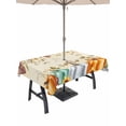 thumbnail image 1 of Outdoor Tablecloth with Umbrella Hole and Zipper, Orange Pumpkins Fall Rectangle Table Cloth 60x120 Inch Waterproof Tablecloth, Thanksgiving Sunflower Botanical Leaf Picnic Table Cover for Patio, 1 of 7