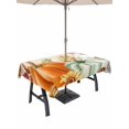 thumbnail image 1 of Outdoor Tablecloth with Umbrella Hole and Zipper, Orange Pumpkins Fall Rectangle Table Cloth 60x84 Inch Waterproof Tablecloth, Thanksgiving Botanical Sunflower Picnic Table Cover for Patio Camping, 1 of 7