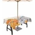 thumbnail image 1 of Outdoor Tablecloth with Umbrella Hole & Zipper, Orange Pumpkins Fall Rectangle Tablecloth 60x120 Inch, Thanksgiving Maple Leaf Rustic Patio Table Cover Waterproof Table Cloth for Picnic/Party, 1 of 6