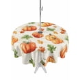 thumbnail image 1 of Outdoor Tablecloth with Umbrella Hole and Zipper, Orange Pumpkins Fall Round Table Cloth 60 Inch Waterproof Tablecloth, Rustic Leaves Thanksgiving Farmhouse Picnic Table Cover for Patio Camping, 1 of 7