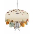 thumbnail image 1 of Outdoor Tablecloth with Umbrella Hole and Zipper, Orange Pumpkins Fall Round Table Cloth 60 Inch Waterproof Tablecloth, Thanksgiving Maple Leaf Sunflower Autumn Picnic Table Cover for Patio Camping, 1 of 7