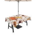 thumbnail image 1 of Outdoor Tablecloth with Umbrella Hole and Zipper, Orange Yellow Fall Rectangle Table Cloth 60x102 Inch Waterproof Tablecloth, Thanksgiving Pumpkins Botanical Floral Picnic Table Cover for Patio, 1 of 7