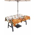 thumbnail image 1 of Outdoor Tablecloth with Umbrella Hole and Zipper, Orange Yellow Pumpkin Fall Rectangle Table Cloth 60x102 Inch Waterproof Tablecloth, Thanksgiving Leaves Grey Plaid Picnic Table Cover for Patio, 1 of 7
