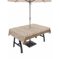 thumbnail image 1 of Outdoor Tablecloth with Umbrella Hole and Zipper, Pink Brown Floral Rectangle Table Cloth 52x70 Inch Waterproof Tablecloth, Spring Flowers Picnic Table Cover for Patio Camping, 1 of 7